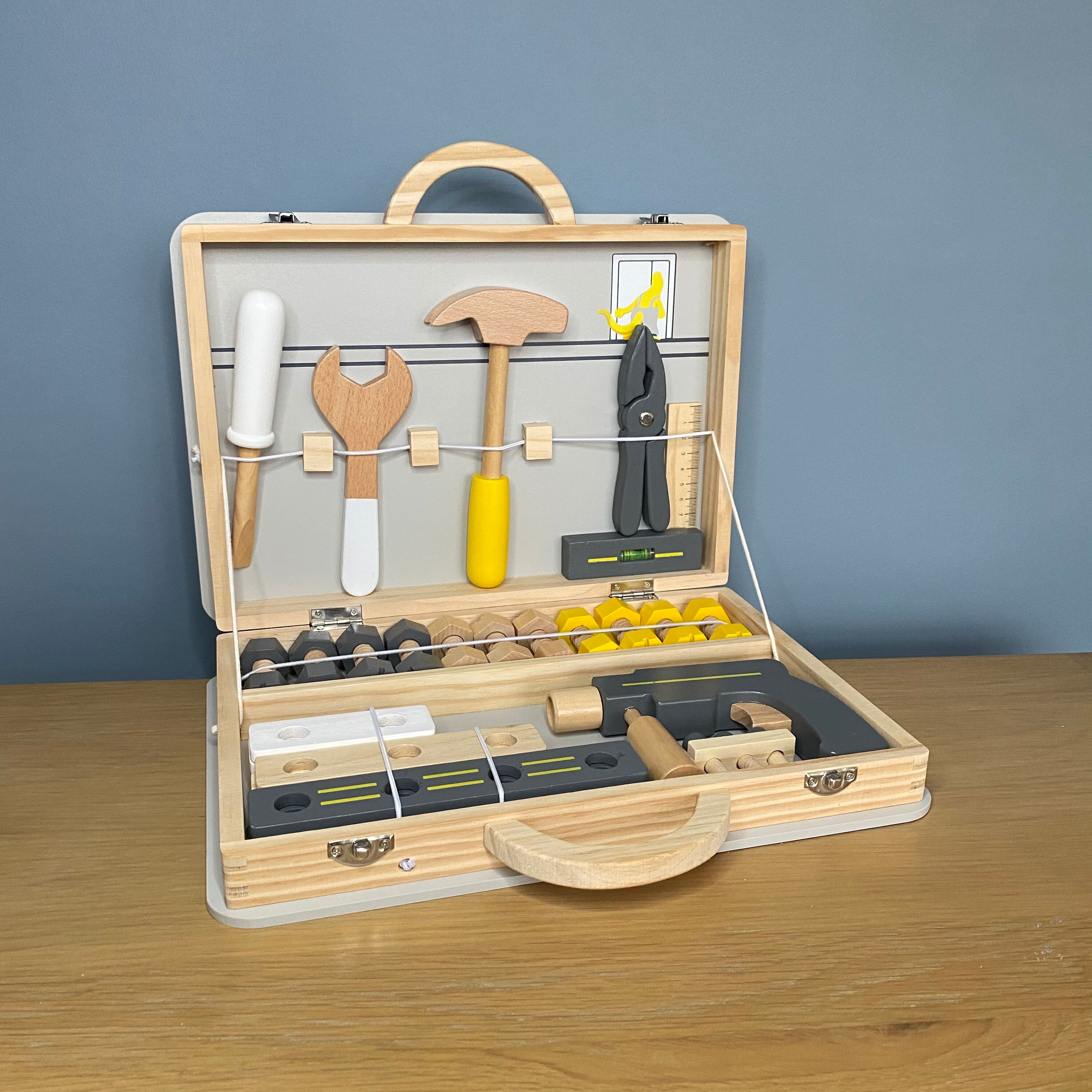 Childrens Wooden Toy Tool Box Etsy