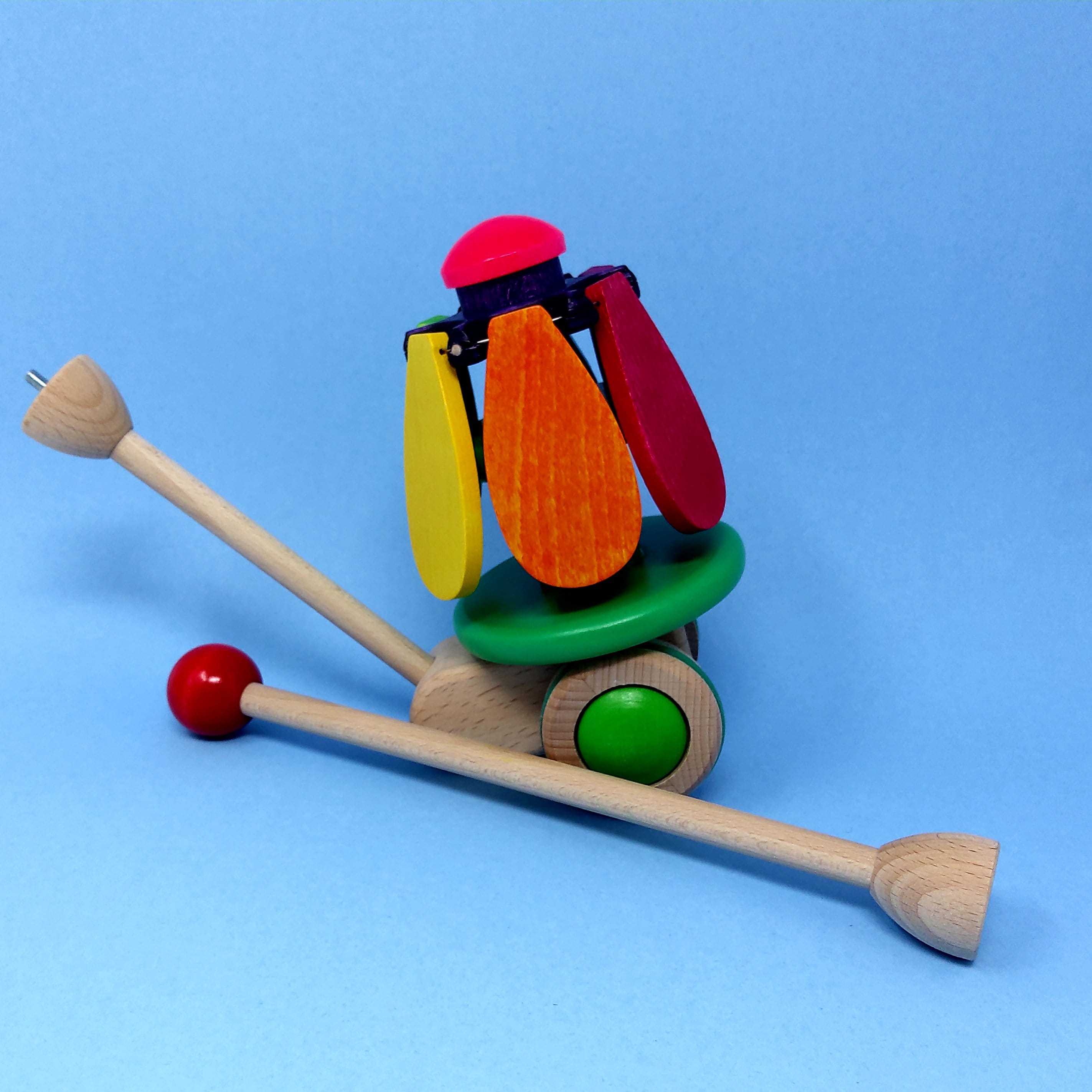 Wooden Push Along Toy Rainbow Flower Traditional Toy Eco Etsy UK