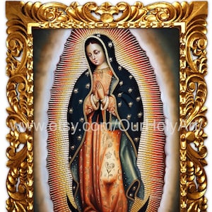 Virgin of Guadalupe - Our Lady of Guadalupe - Guadalupe - Hand painted - Oil painting - Religious wall art - Sacred Art - Holy art - Icon