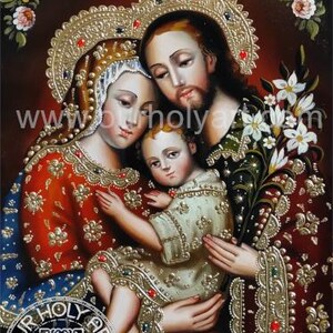Holy Family, Sacred Family, Original Oil painting, Catholic hand-painted wall art, Holy art, Catholic art, Framed Catholic wall art Unframed (rolled)