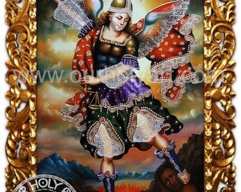 St. Michael, Archangel St. Michael, Archangel Michael, Angel Michael, Original Oil painting, Hand-painted, Catholic Art, Gift, Wall art