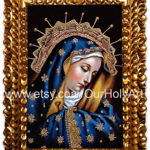 Our Lady of Sorrows - The Dolorosa - Virgin of Sorrows - Virgin of Mercy - Seven Sorrows - Mater Dolorosa - Oil Painting - Religious art