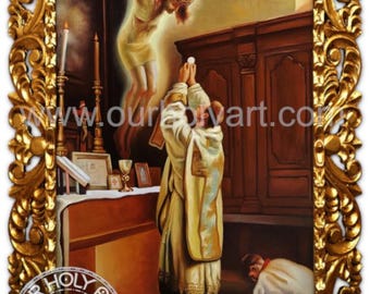 The Holy Sacrifice of the Mass, Jesus Christ, Sacrifice of the Mass, Catholic Oil Painting, Hand-painted, wall art,  Catholic wall art, gift
