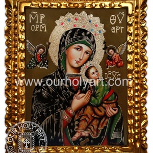 Our Lady of Perpetual Help, Virgin of Perpetual Help, Original oil painting, hand painted, Byzantine icon, holy art, handmade gift, icon