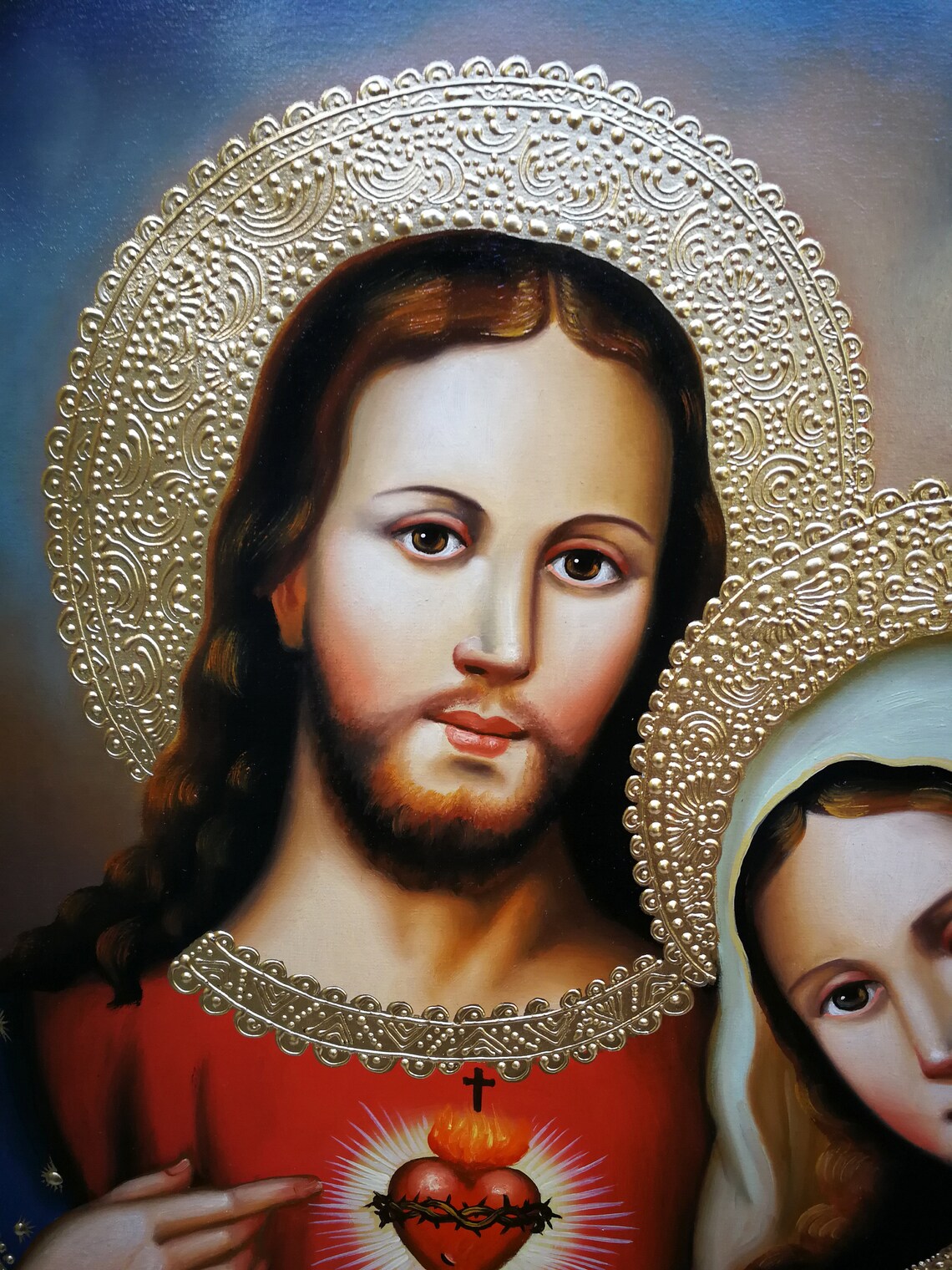 Sacred Heart of Jesus Immaculate Heart of Mary Sacred Etsy