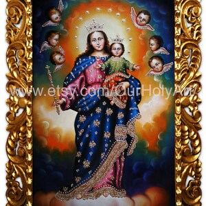 Mary Help of Christians - Virgin Mary Help of Christians - Virgin Mary painting - Hand painted - Religious painting - Religious art - Icon