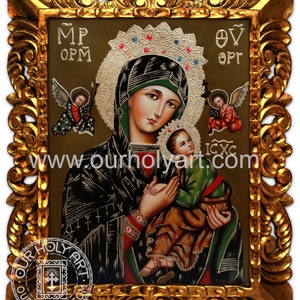 Our Lady of Perpetual Help, Virgin of Perpetual Help, Original oil painting, hand painted, Byzantine icon, holy art, handmade gift, icon