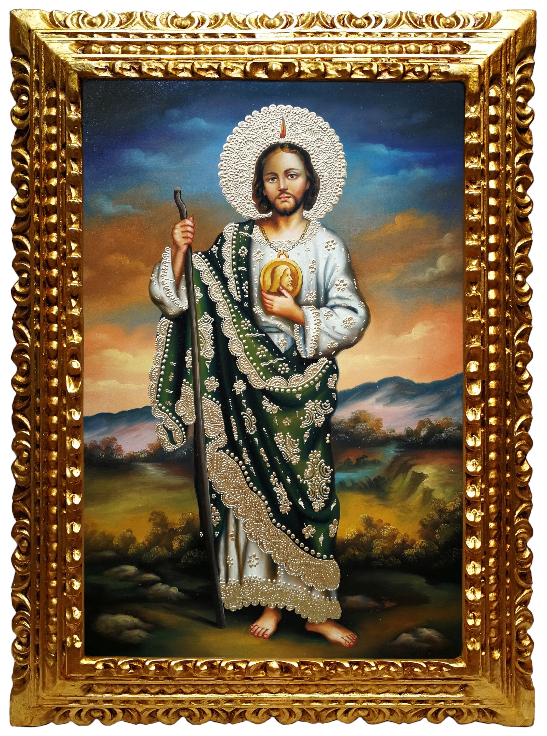 Saint Jude Thaddeus Saints painting Original religious | Etsy