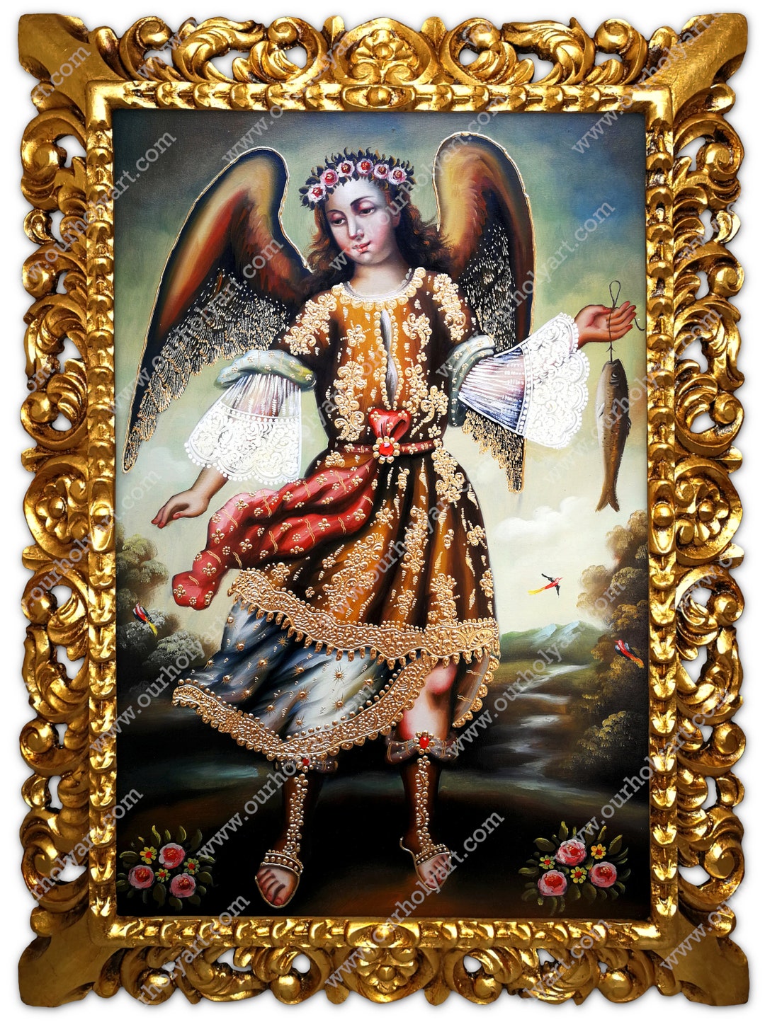 Saint Raphael - Archangel Raphael - St Raphael angel - Oil