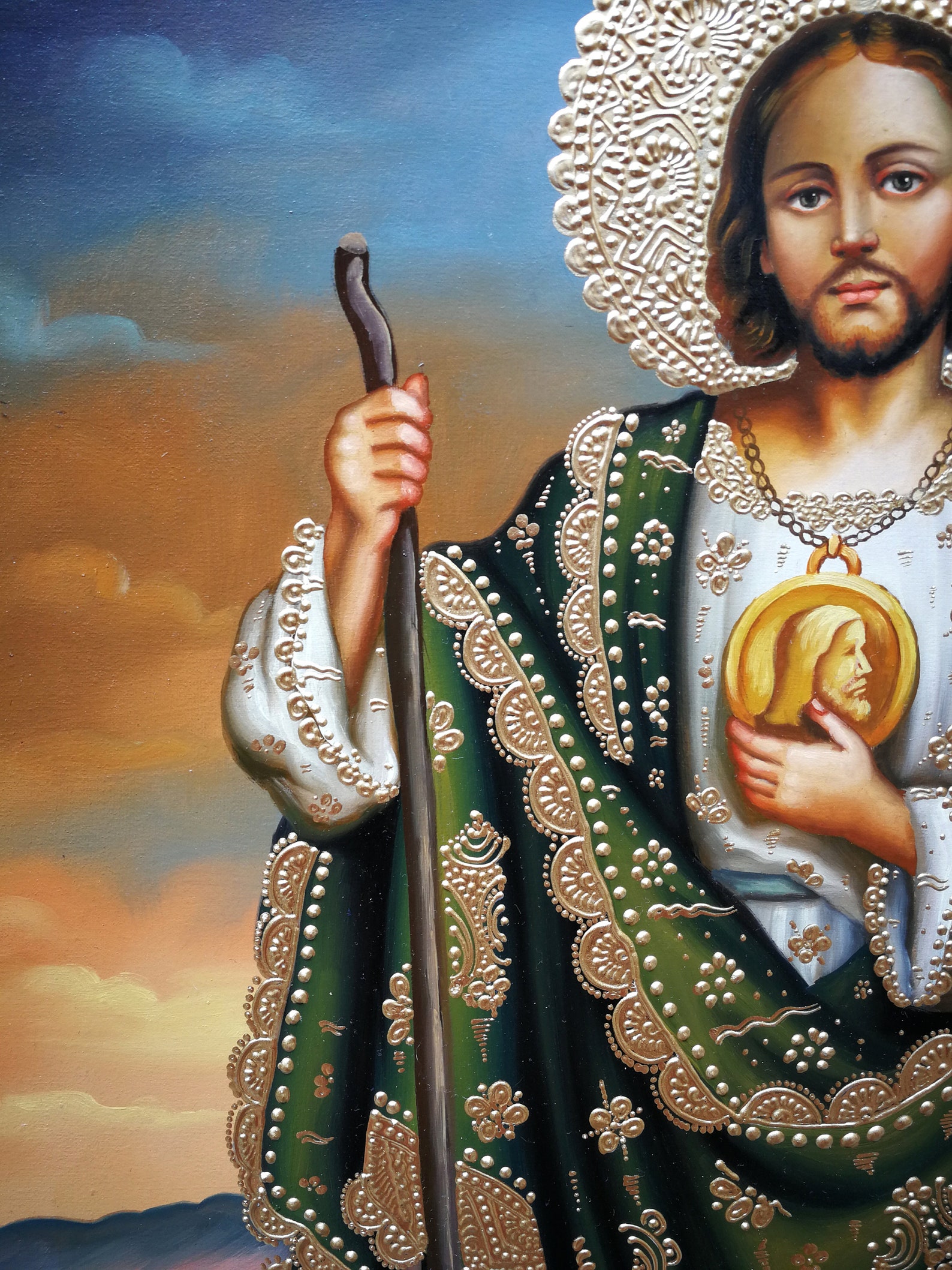 Saint Jude Thaddeus Saints painting Original religious Etsy