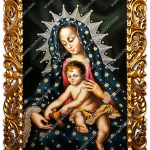 Madonna - Madonna and Child - Madonna painting - Oil painting - Hand painted - Virgin Mary and Child - Holy art - Religious wall art - Icon