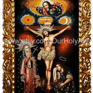 Lord of Miracles - Jesus Crucified - Christ - Crucifixion - Religious painting - Oil on canvas - Religious icon - Original Religious Art