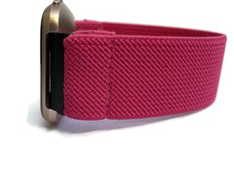 Fitbit Versa 4/3/2 /1 and Fitbit Lite bands Elastic Fitbit sense Stretch Fitbit Versa Watch Bands Rose Red