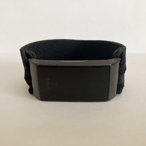 Fitbit charge 6 / 5 / 4 /3 / 2 Fitbit Charge 5 charge 6 bands  Handmade Customized Boho hippie Elastic Black Band