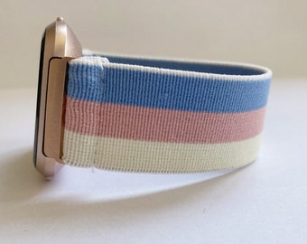 Elastic Fitbit Versa 4/3/2/1 fitbit sense and Lite watch band Fitbit Versa stripe Watch band blue white pink New