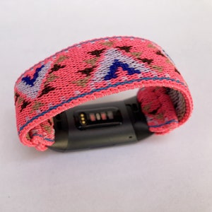 Elastic Fitbit charge 6 / 5 / 4 /3 / 2 and charge 6 watch bands  Handmade Customized Boho hippie New style pink
