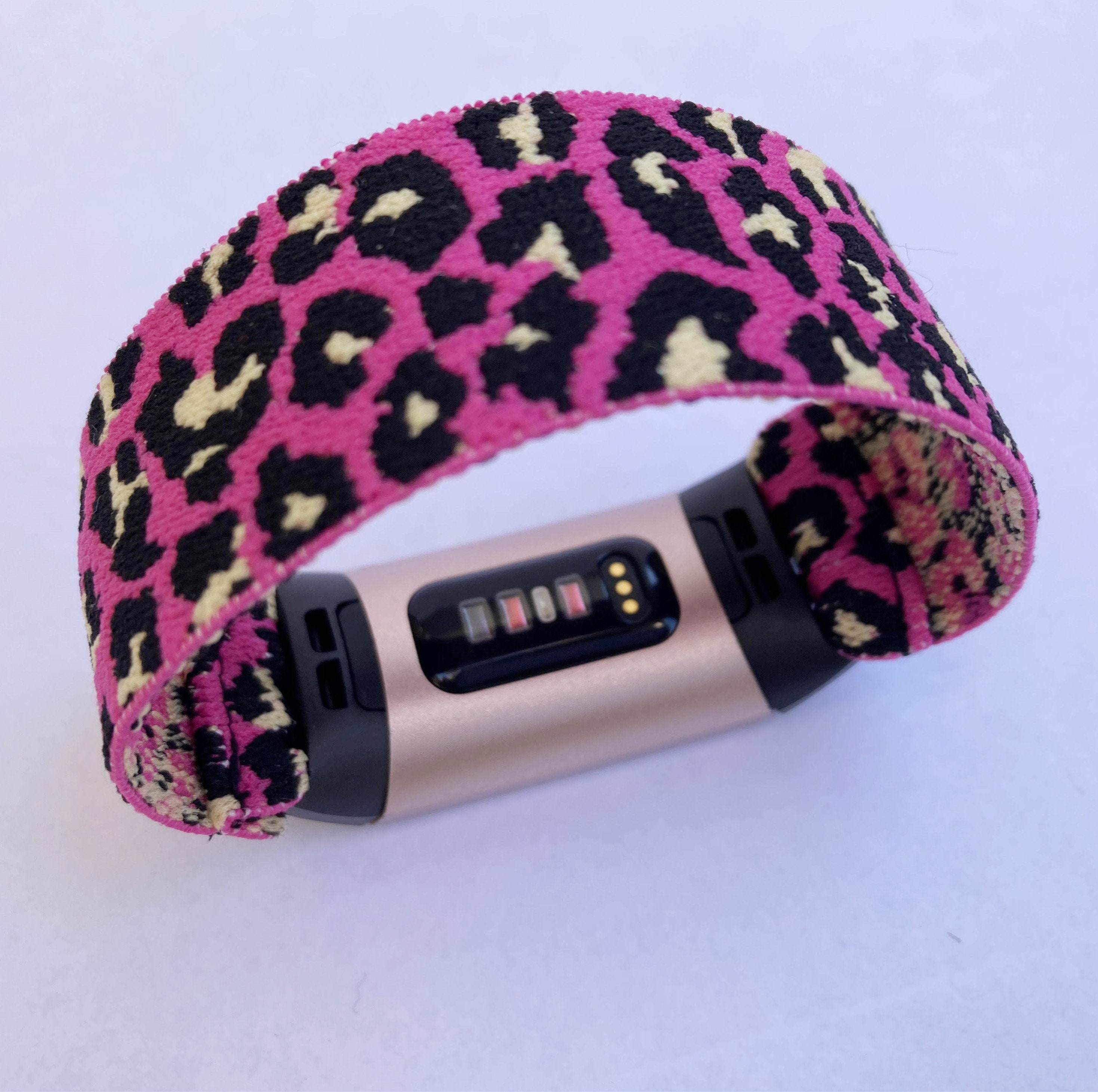 Fitbit Charge 6 5 4 3 2 Fitbit Charge 5 Bands Handmade Customized Boho Hippie Style Pattern Pink Leopard Print Etsy Ireland