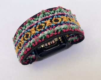 Elastic Fitbit charge 6 bands charge 5 /6 Handmade Customized Boho hippie style New Pattern elastic band