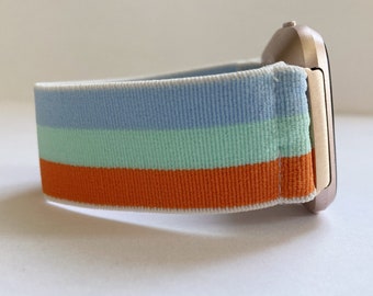 Fitbit Versa 4/3/2/1 fitbit sense and fitbit Lite bands Elastic Stretch Fitbit Versa stripe Watch band blue orange