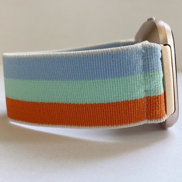 Fitbit Versa 4/3/2/1 fitbit sense and fitbit Lite bands Elastic Stretch Fitbit Versa stripe Watch band blue orange