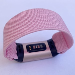 Fitbit charge 6 / 5 / 4 /3 / 2 bands charge 6 Handmade Customized Boho hippie style New Pattern pink Elastic  watch band