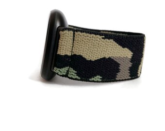 Elastic band for Fitbit Versa 4/ 3 / 2 /1 Fitbit Sense watch band Elastic band  Fitbit Versa 4 Fitbit sense 2 band green camo