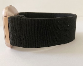 Elastic Fitbit Versa 1 ,2 and Lite watch  band  -  New style handmade elastic band for iwatch Black bands