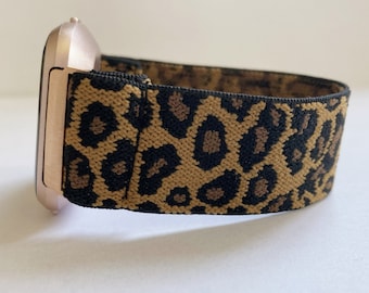 Fitbit Versa 4/3/2/1 en Fitbit sense Fitbit Lite-banden Elastisch stretch Fitbit Versa-horlogeband Luipaardprinthorloge