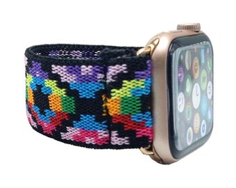 Elastic band for Apple Watch 38mm 40mm 41mm 42mm 44mm 45mm 49mm Models 1 - 10, SE, Ultra Boho hippie Beach Handmade Customized
