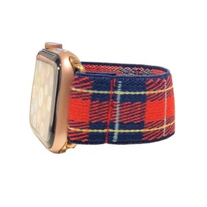 Elastic  Apple watch band for Apple Watch 38mm 40mm 41mm 42mm 44mm 45 mm 49mm plaid Models 1 - 10, SE, Ultra Watch Bands
