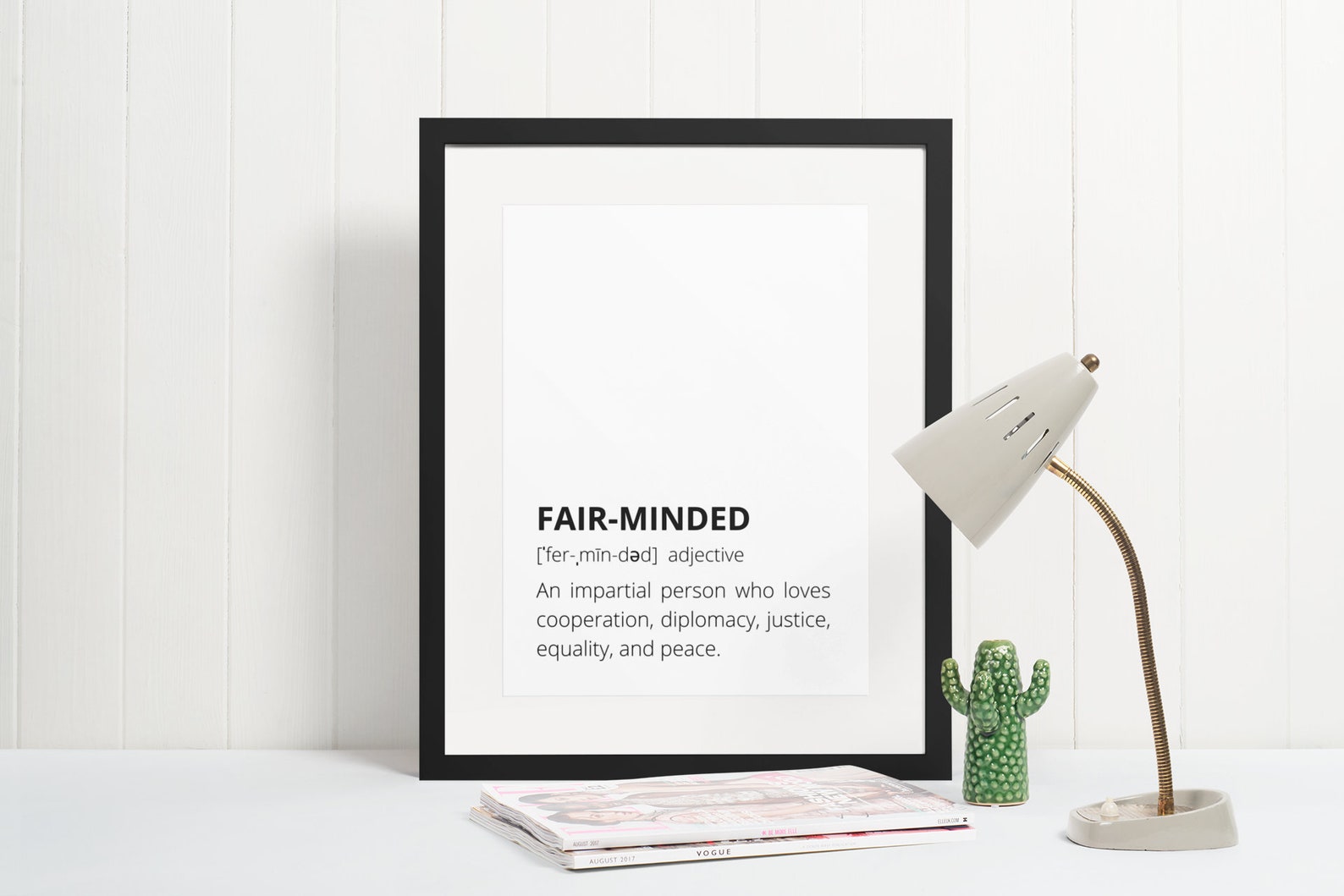 Fair Minded Definition Downloadable Minimalistic Poster Etsy