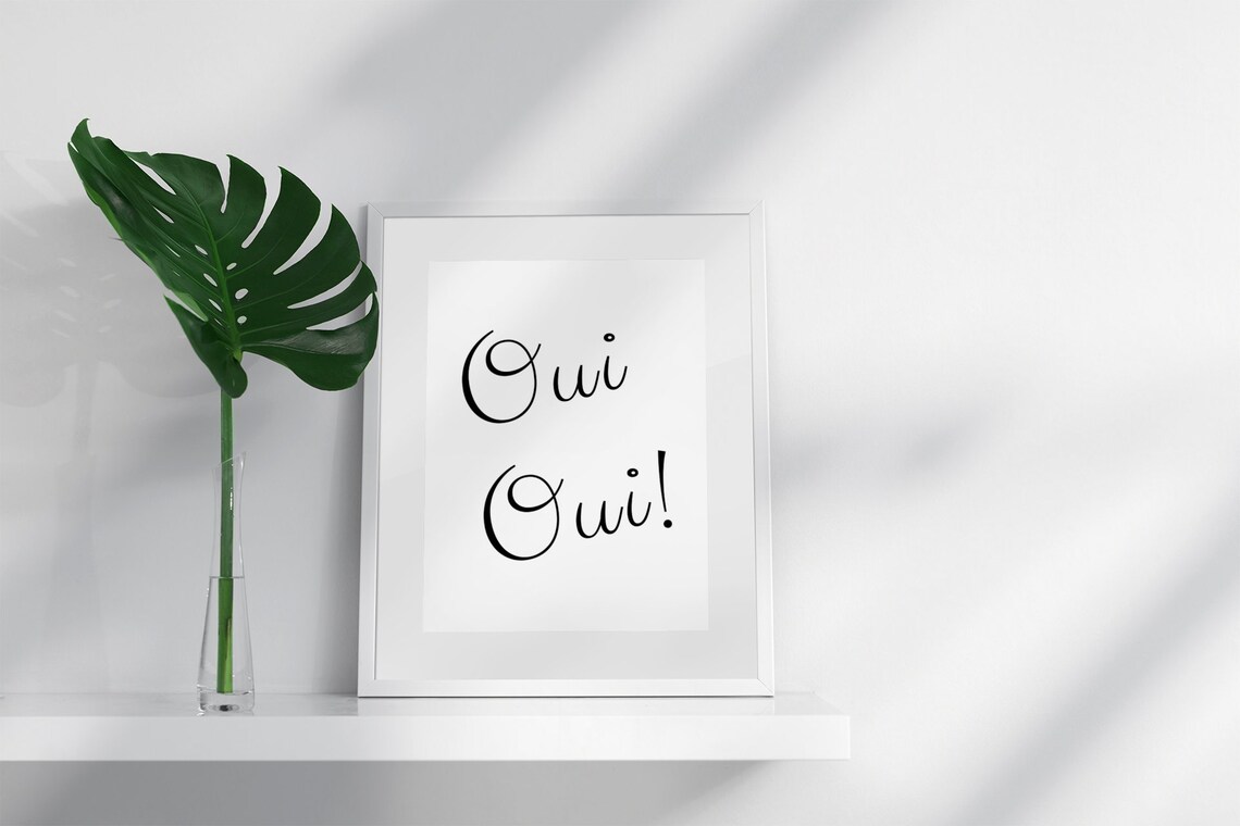 Oui Oui Yes Yes in French Downloadable Minimalistic French Saying