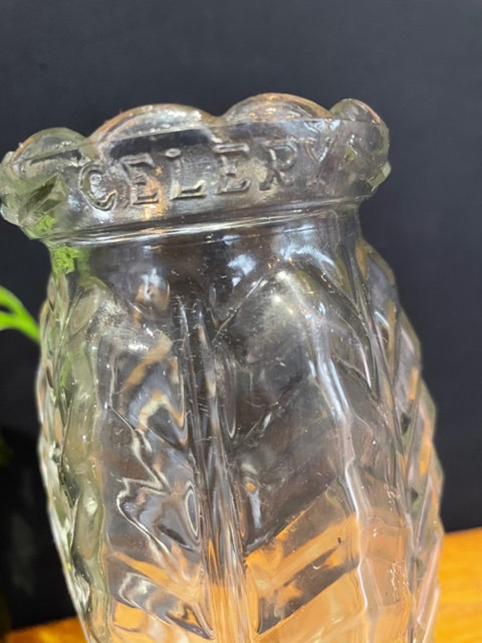 Fabulous Vintage Glass celery Jar Vase mid century 1950s Etsy