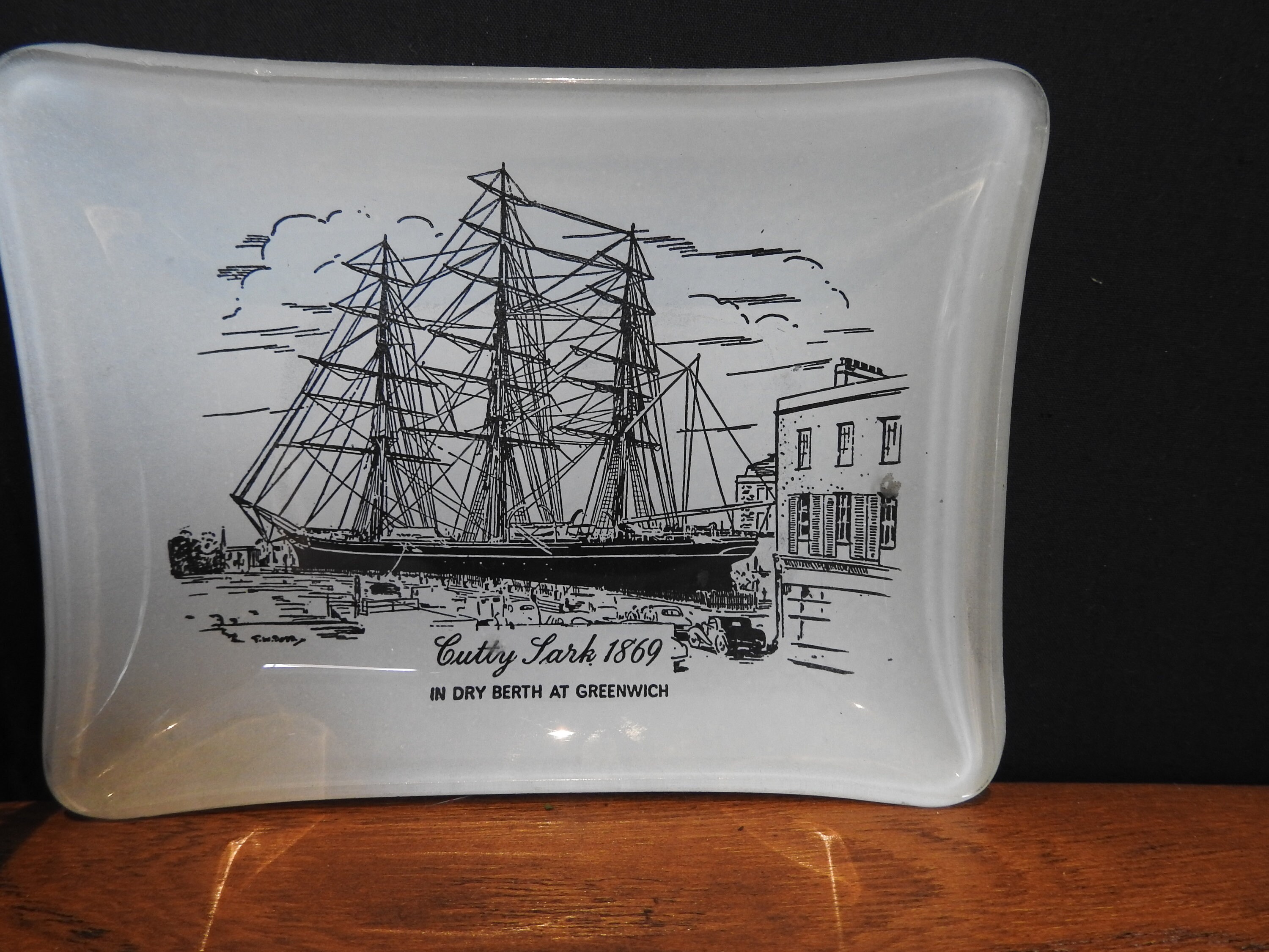 Vintage Glass Cutty Sark Trinket Ash Tray nautical ship | Etsy