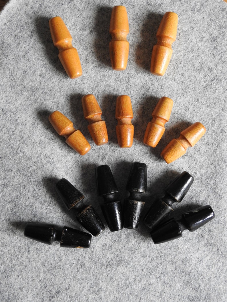 Vintage Wooden Toggles X 14 Buttons Knitting Sewing Etsy