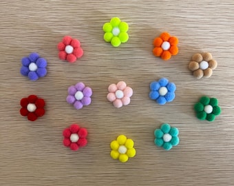 Small PomPom Flower, Pet Accessories, Summer Bows, Cute Bows, Gifts for Dogs, Flower Hair Accessory, Small Hair Bows, Shih Tzu Bow, Handmade