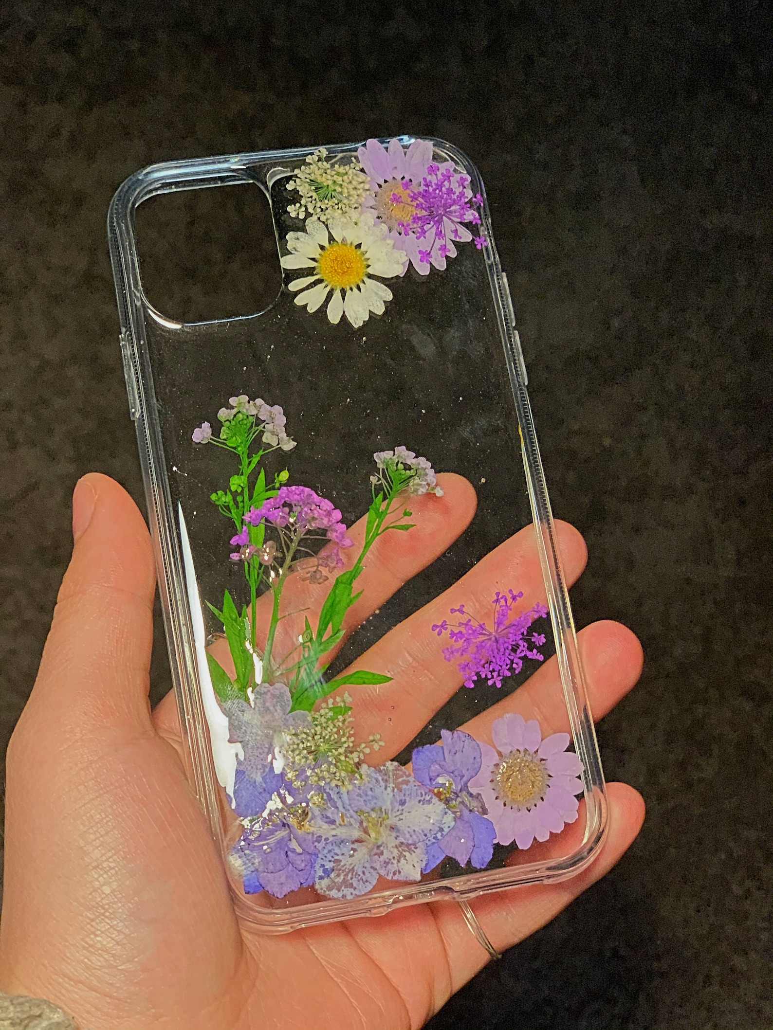 Resin Flower Iphone Case/ Resin Phone Case / Handmade Real Etsy