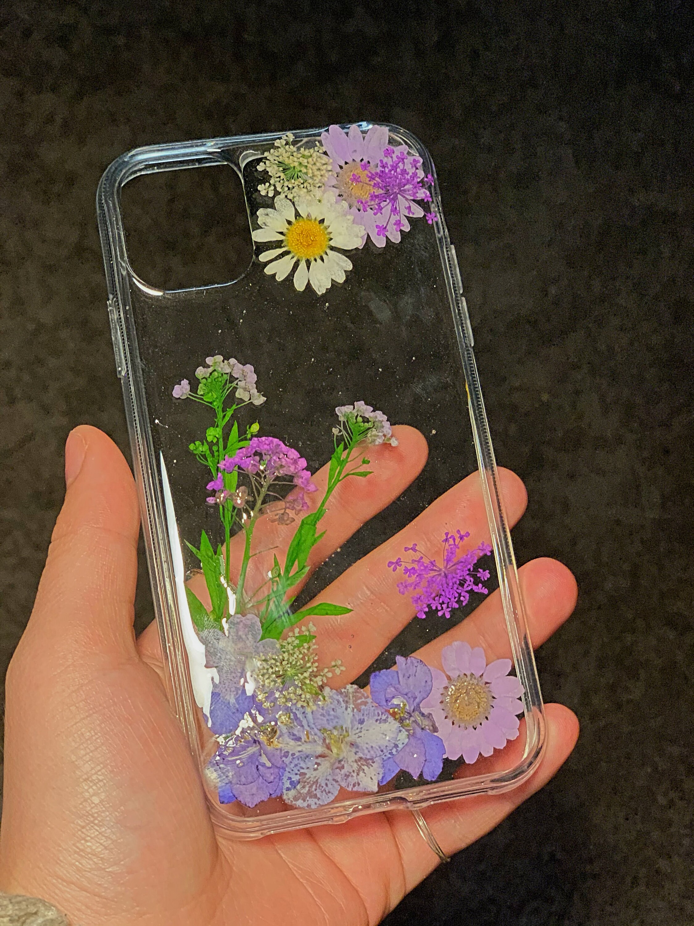 Resin Flower Iphone Case/ Resin Phone Case / Handmade Real Etsy