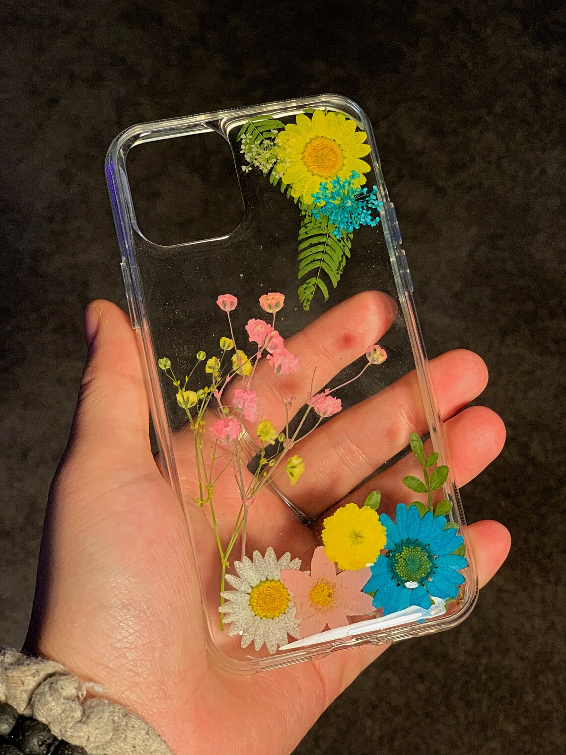 Resin Flower Iphone Case/ Resin Phone Case / Handmade Real Etsy