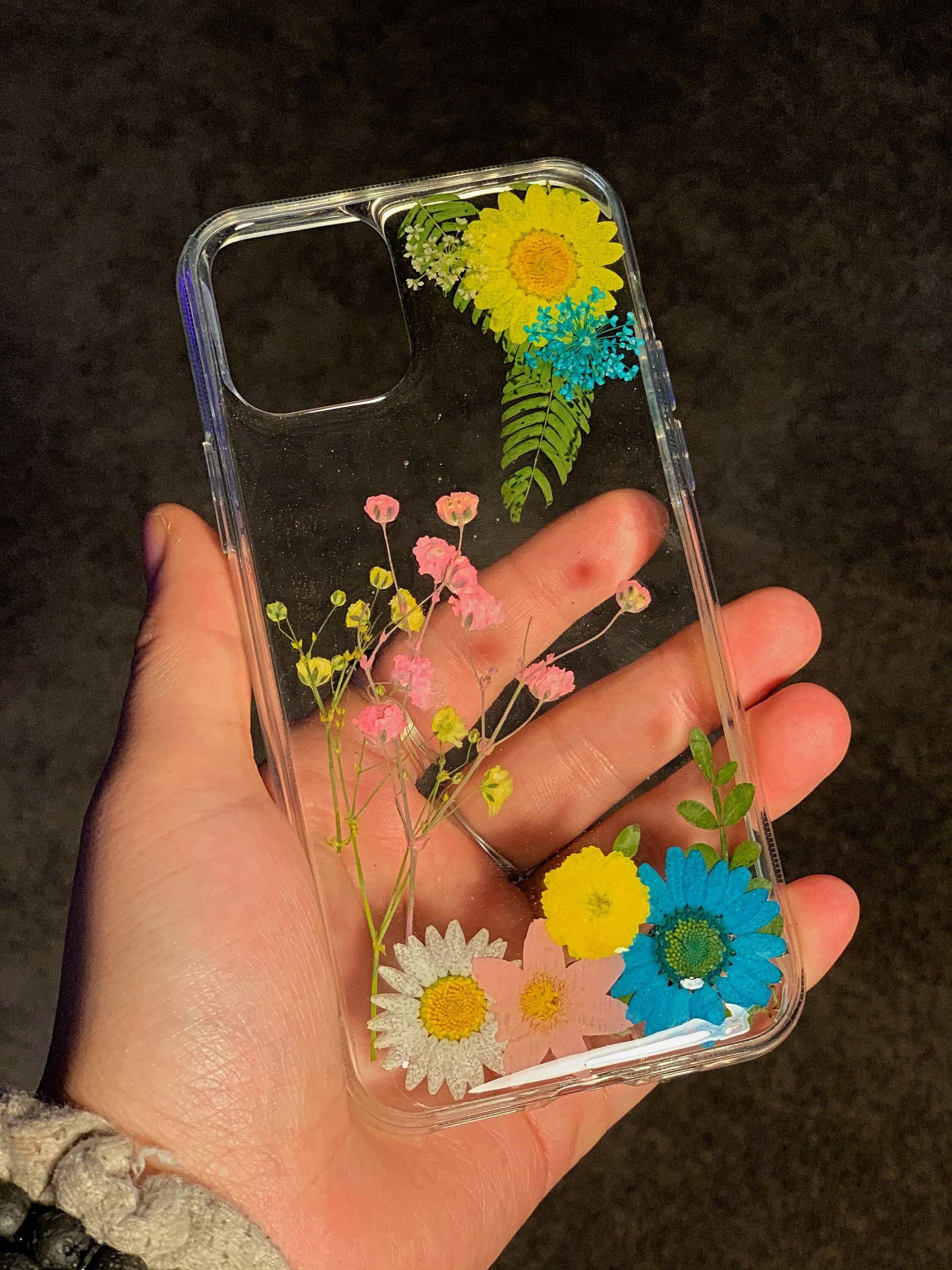 Resin Flower Iphone Case/ Resin Phone Case / Handmade Real Etsy