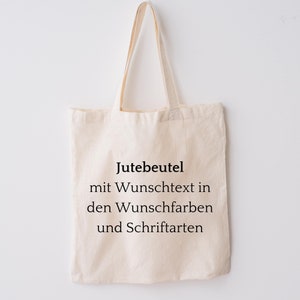 Sac en jute personnalisé avec le texte souhaité, la couleur souhaitée | Cadeau pour femme | individuel | sacs en jute imprimés | idée cadeau | sac à provisions