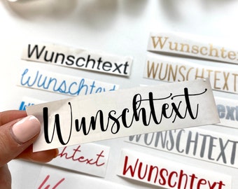 Aufkleber Sticker Vinylsticker personalisiert Wunschtext Wunschfarbe Wunschname Veredelung Vinylaufkleber Namensaufkleber Etikett Schriftzug