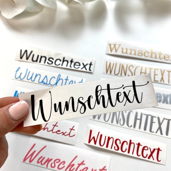 Aufkleber Sticker Vinylsticker personalisiert Wunschtext Wunschfarbe Wunschname Veredelung Vinylaufkleber Namensaufkleber Etikett Schriftzug