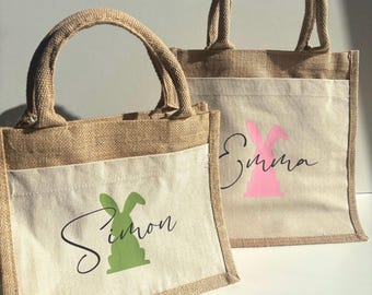 Ostertasche personalisiert mit Namen | Osterbeutel Osterkorb mit Namen Osterkörbchen für Kinder Geschenke zu Ostern Osternest Easter basket