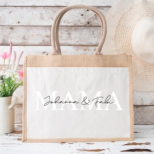 Personalized jute bag MAMA with name Market bag gift Individual gifts | Mother&#39;s Day gift for mom Mother&#39;s Day gift