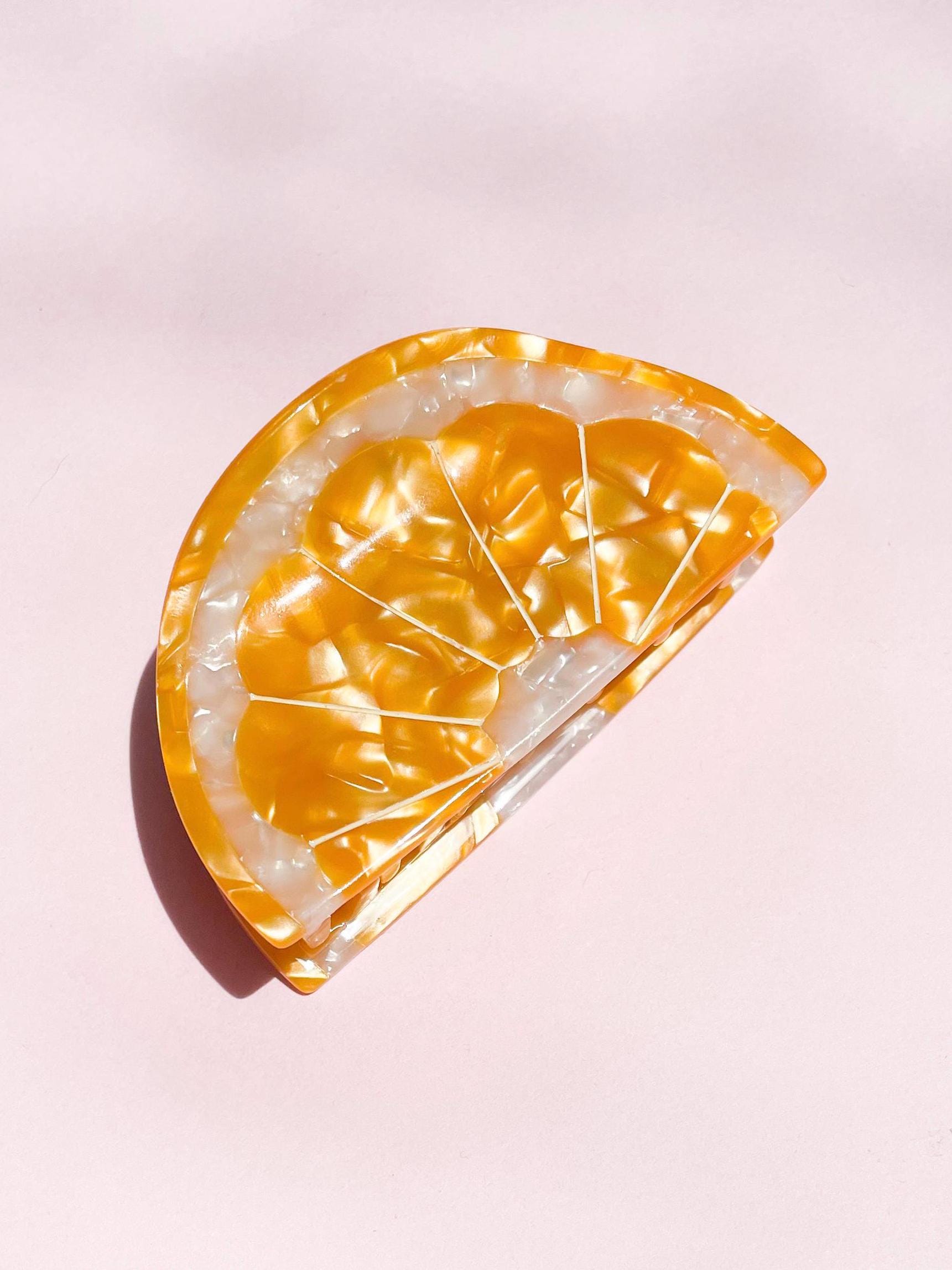 Orange claw clip // Sunshine fruit cellulose acetate hair accessory
