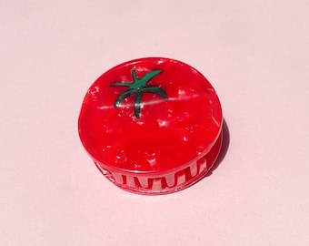 Tomato claw clip // cellulose acetate hair accessory, fresh produce hair clip, Italian food gift, summer style
