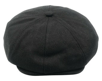 Peaky Blinders Mens Newsboy Flat Cap Herringbone Tweed Baker Boy Gatsby 100% WOOL