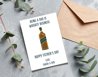 Whiskey Business Father's Day Card, Happy Father's Day Card, Funny Father's Day Card, Editable Father's Day Card, Funny Whiskey Father's Day