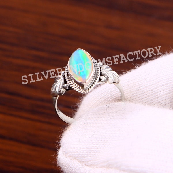 Ethiopian Opal Ring | 925 Sterling Silver opal Ring | Statement Opal Ring | Gemstone Opal Ring | Christmas Gift | Wholesale Opal Ring |